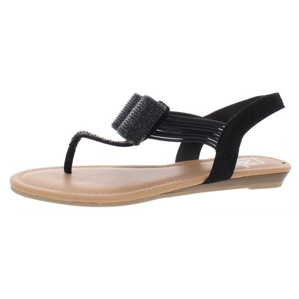 black embellished flat sandals