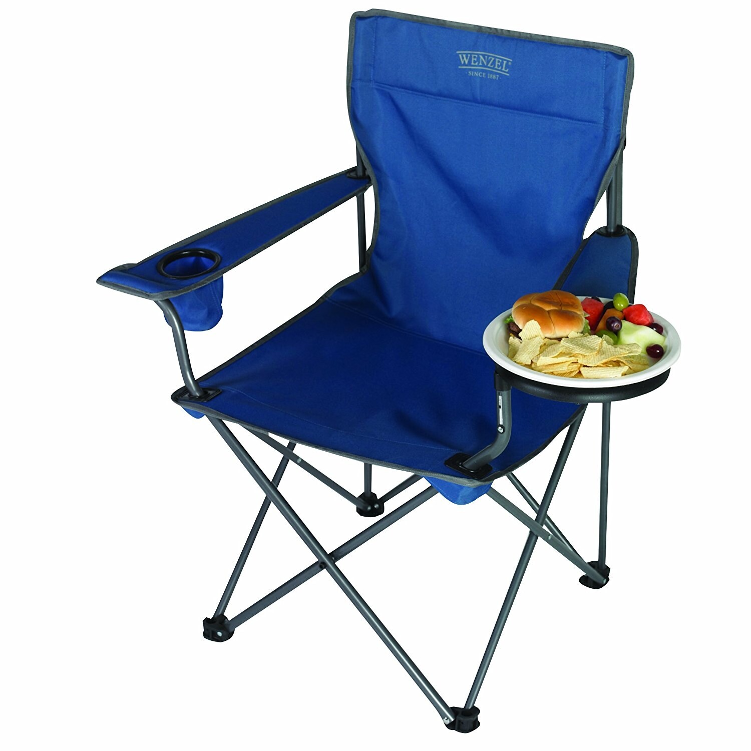 Wenzel 97942 Banquet Folding Camping Extra Large Chair Blue - Bed