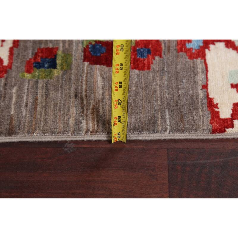 Vegetable Dye Contemporary Abstract Area Rug Hand-knotted Wool Carpet - 5'5" x 7'11"