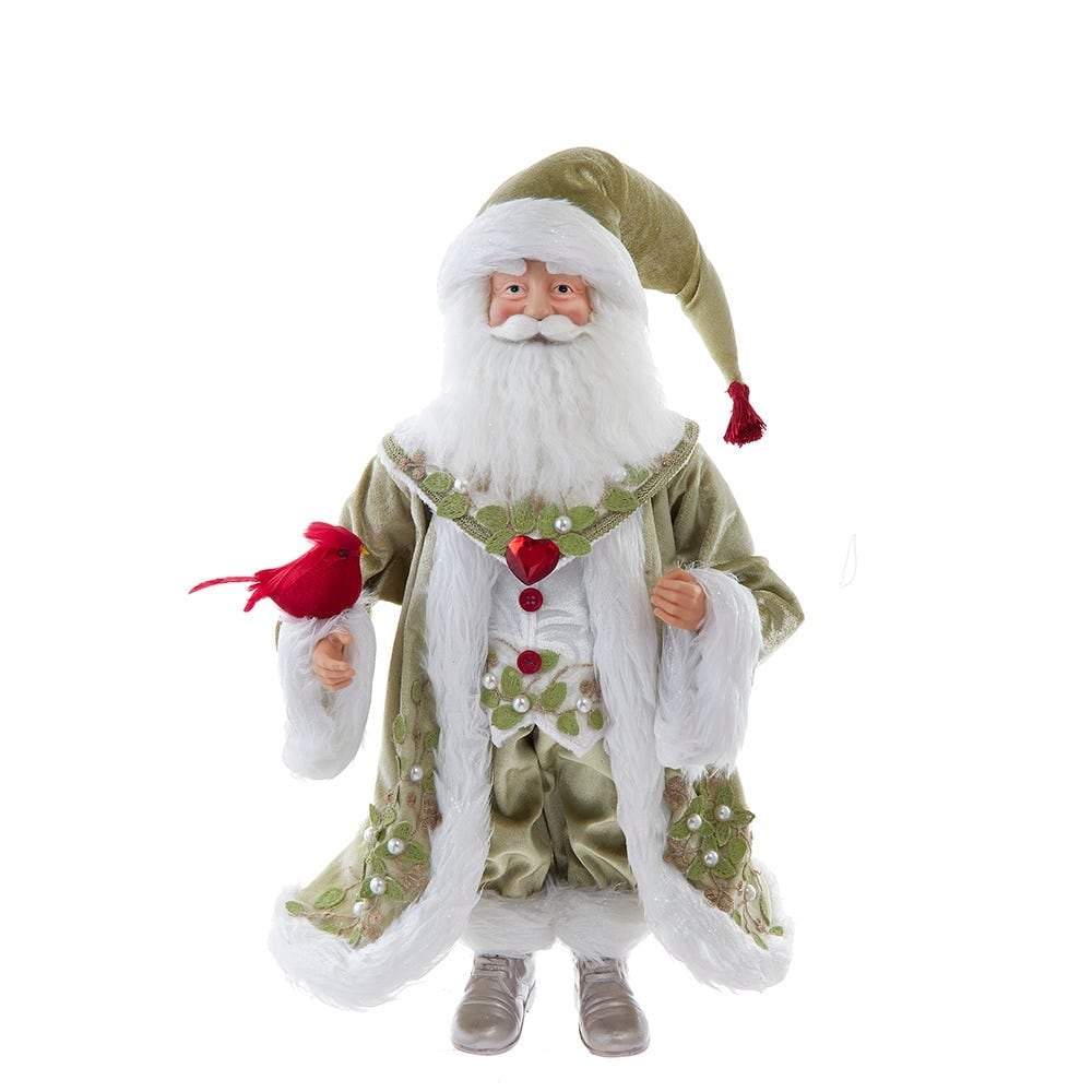 Kurt Adler 18-Inch Kringles Mistletoe Kisses Santa table piece