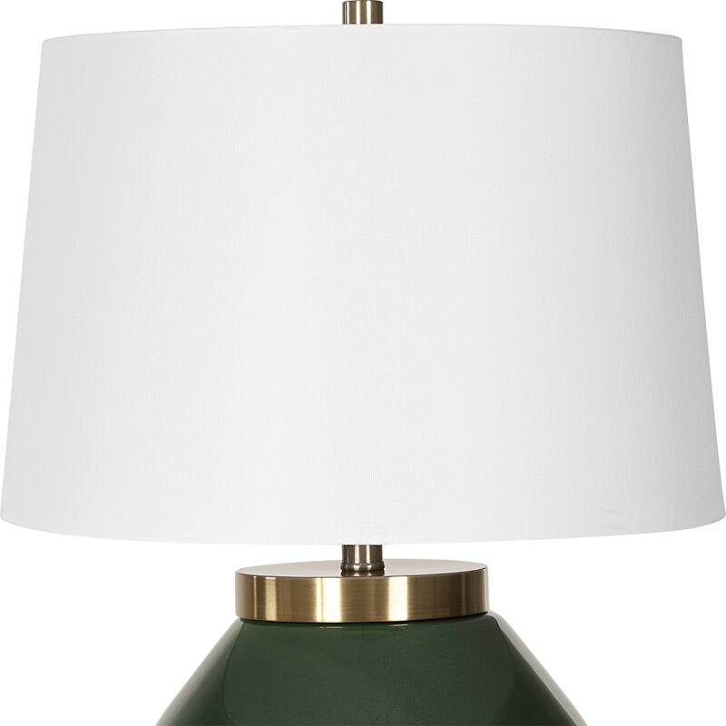 Ceramic Base Table Lamp with Tapered Shade - 32" - Jade Green