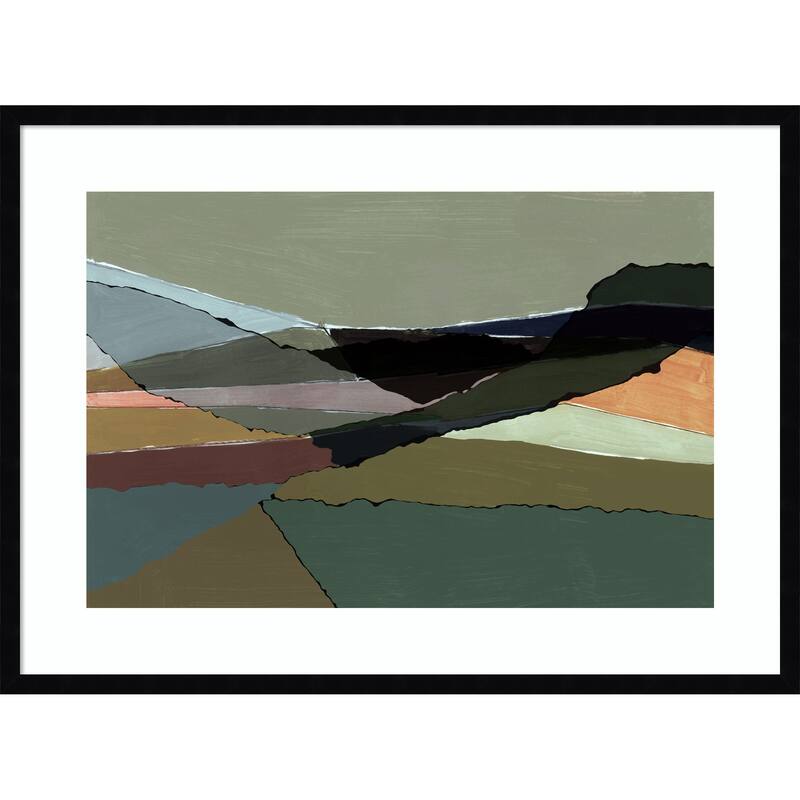 Subdued Landscape by Cartissi Wood Framed Wall Art Print - Svelte Noir Black
