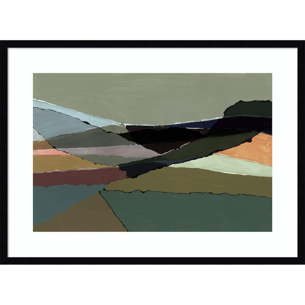 Subdued Landscape by Cartissi Wood Framed Wall Art Print - Svelte Noir Black