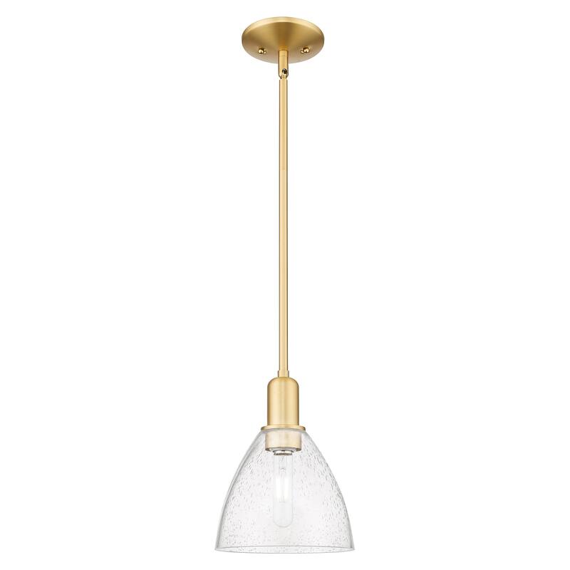 Innovations Lighting Endless Possibilities Arcadia - Bristol - 1 Light 8" Stem Hung Mini Pendant - Satin Gold/Seedy