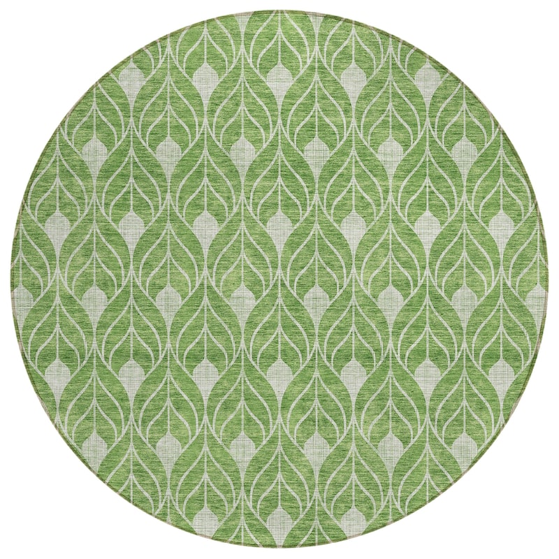 Machine Washable Indoor/ Outdoor Chantille Geo Teardrop Rug