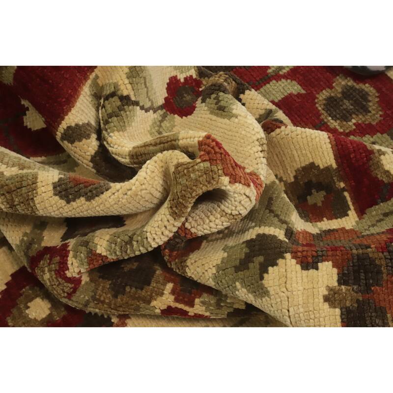 All-Over Floral Handmade Area Rug 6x10 - 10' 0'' X 6' 5''