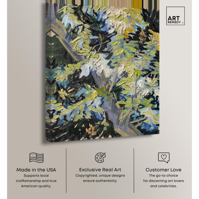 Blossoming Acacia Branches 1890 Canvas by Art Remedy, Gallery Wrapped