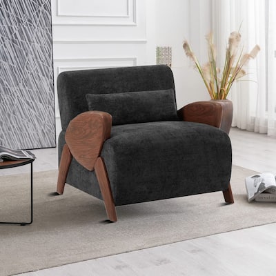 Modern style upholstered single sofa chair with upholstered arms and high resilience foam padding