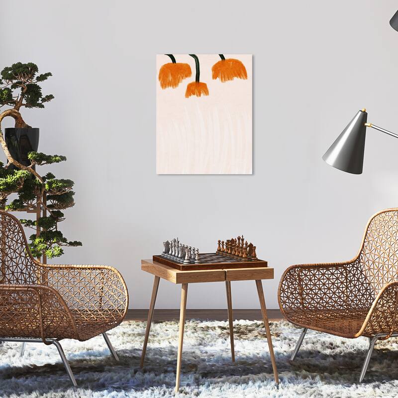 Wynwood Studio Canvas Abstract Hanging Tulips Orange Modern & Contemporary Wall Art Canvas Print - 16 x 20