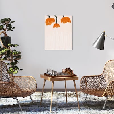 Wynwood Studio Canvas Abstract Hanging Tulips Orange Modern & Contemporary Wall Art Canvas Print