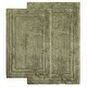 preview thumbnail 33 of 38, Superior Cotton Solid Non-slip Backing 2-Piece Bath Rug Set Forest Green