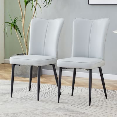 Modern Minimalist PU Seats Dining Chairs Office Chairs Set of 2 for Restaurants Living Rooms & Offices