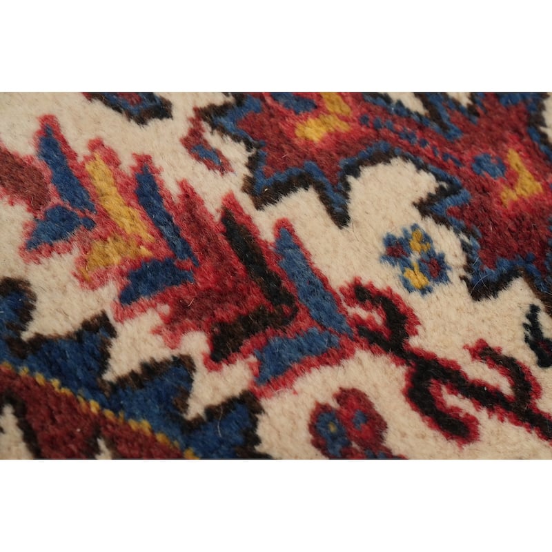 Hand Knotted Oriental 100% Wool Carpet Traditional Medallion Beige & Ivories Heriz Area Rug - 21' 3'' X 11' 5''