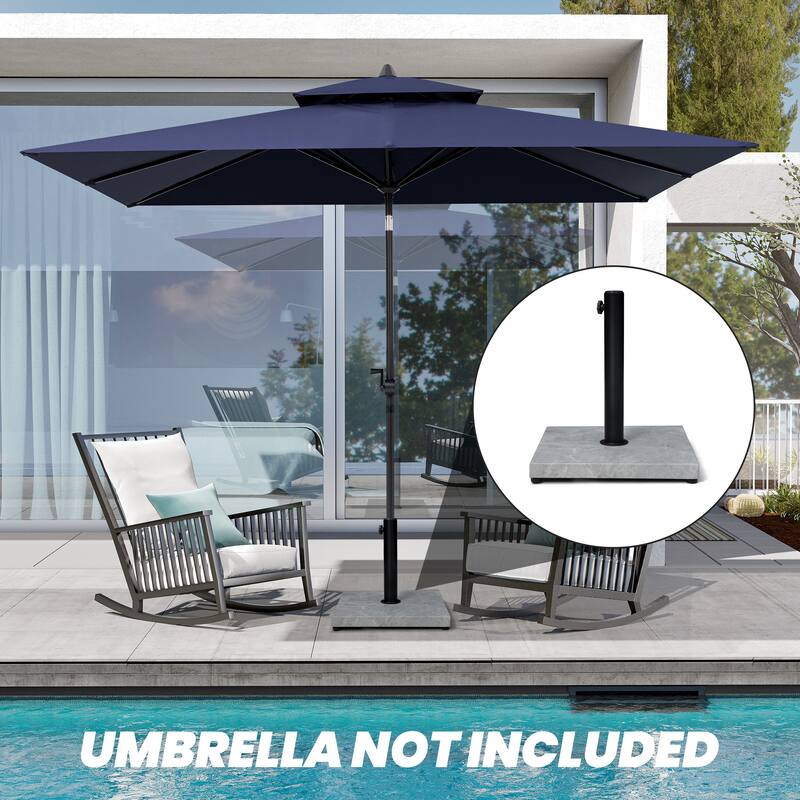 Umbrella Base Holder Square Weighted Stand for Outdoor Market Umbrella, Cement Concrete Steel