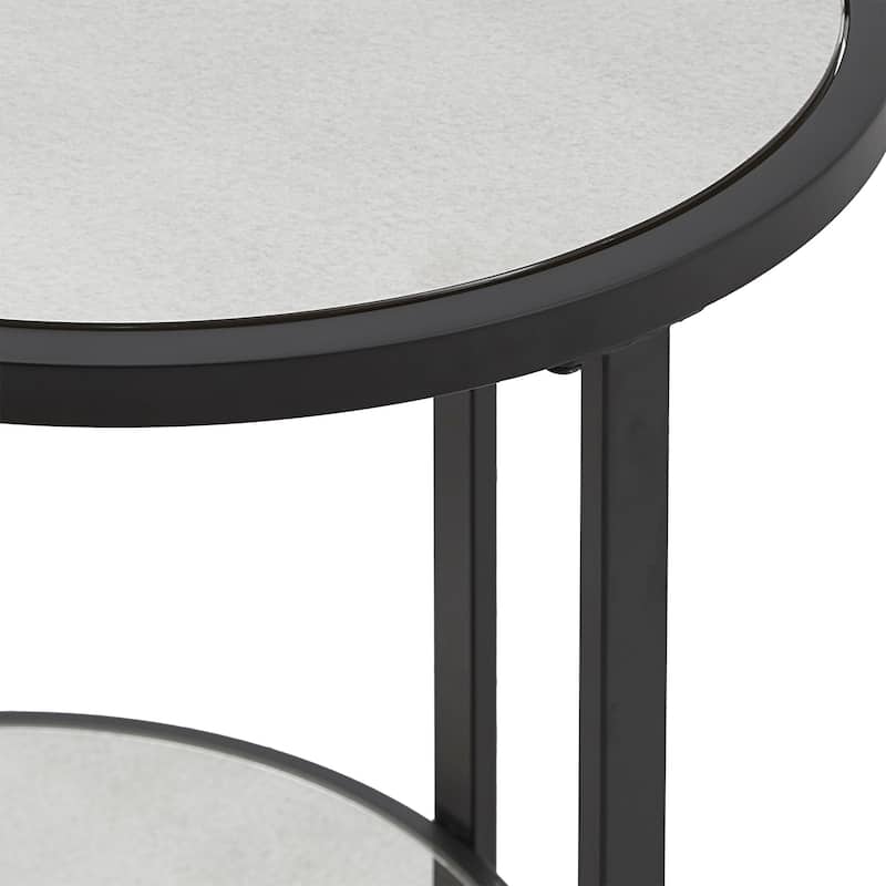 Naches Oval End Table with Antique Mirror Top by iNSPIRE Q Modern
