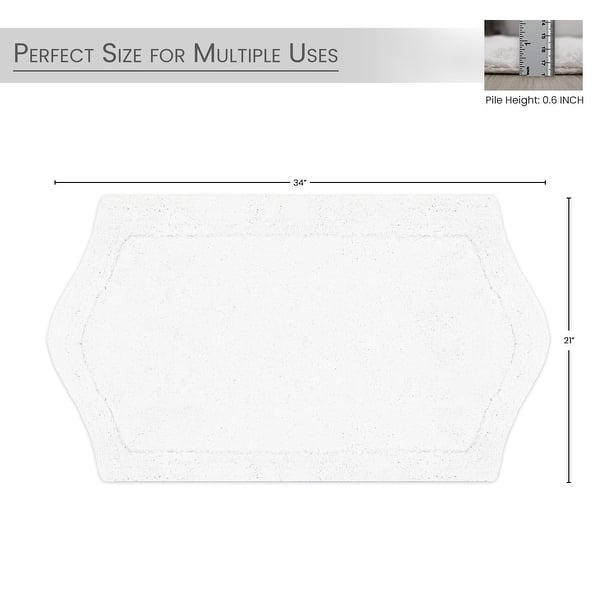 dimension image slide 2 of 15, Home Weavers Bathroom Rug, Cotton Soft, Water Absorbent Bath Rug, Non Slip Shower Rug Machine Washable 21"x34" Rectangle