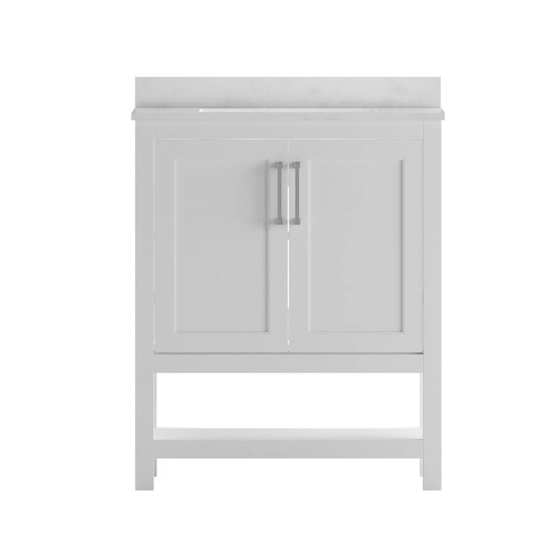 Bathroom Vanity with Undermount Sink and Open Storage Shelf
