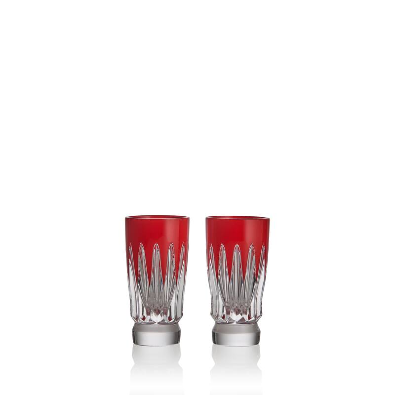 Waterford New Year Shot Glasses Firework, Set of 2, Red