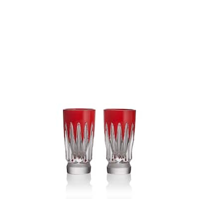 Waterford New Year Shot Glasses Firework, Set of 2, Red