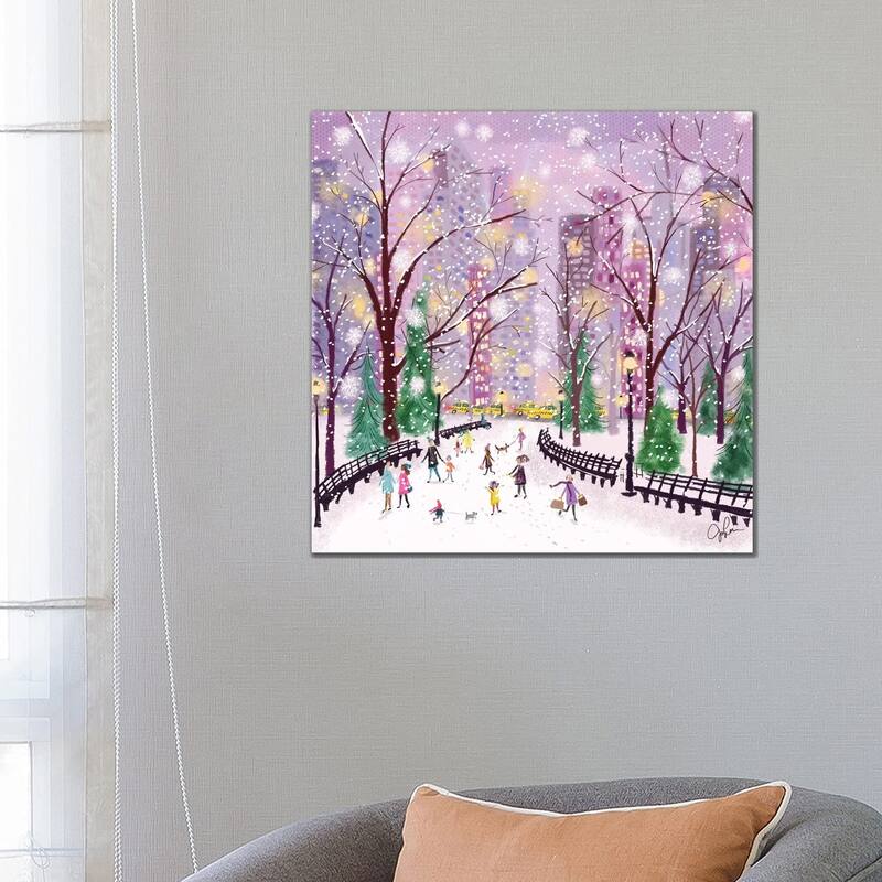 iCanvas "Snowy Night" by Joy Laforme Canvas Print - 26x26x1.5