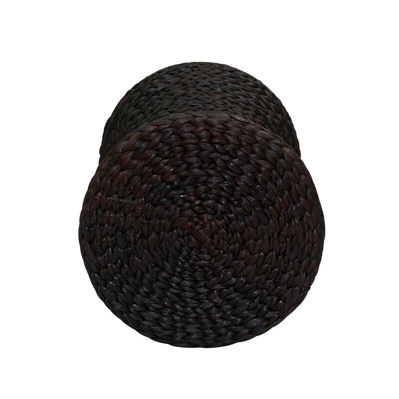 Household Essentials Handwoven Wicker Stool with Hourglass Shape