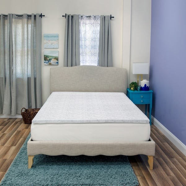 Shop Icool 1 5 Inch Gel Infused Memory Foam Mattress Topper From Sensorpedic Overstock 31872026