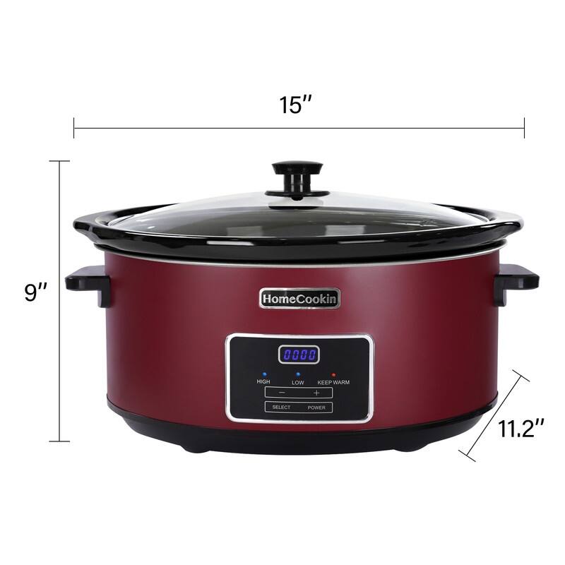 Homecookin 6,7 Quart Digital Display Programmable Slow Cooker