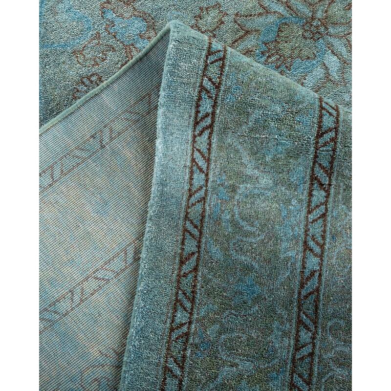 Overton Hand Knotted Wool Vintage Inspired Modern Contemporary Overdyed Gray Area Rug - 12' 0" x 23' 1"