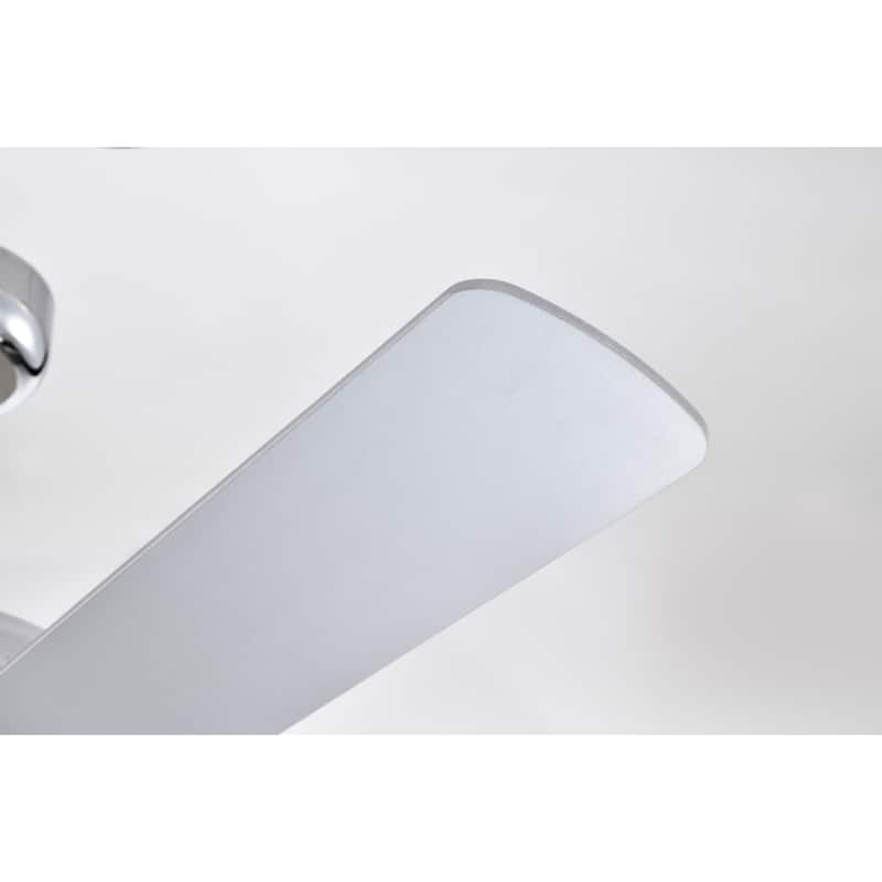 Itzel 52 Inch Modern Chrome Finish Crystal Ceiling Fan with Remote - N/A
