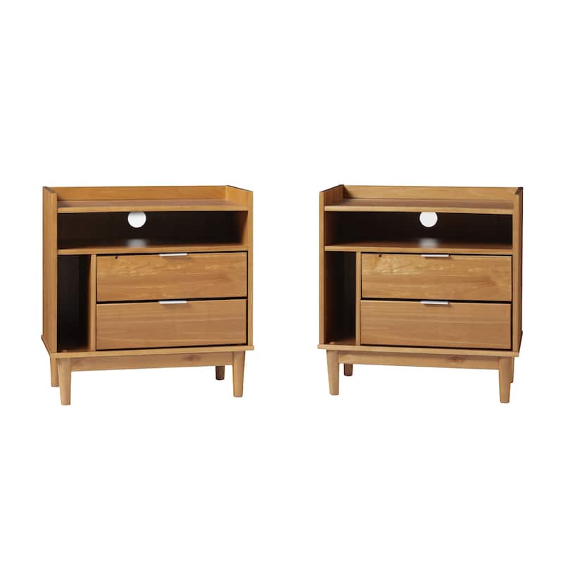 Middlebrook Modern Gallery-Top Solid Wood Nightstand (Set of 2)