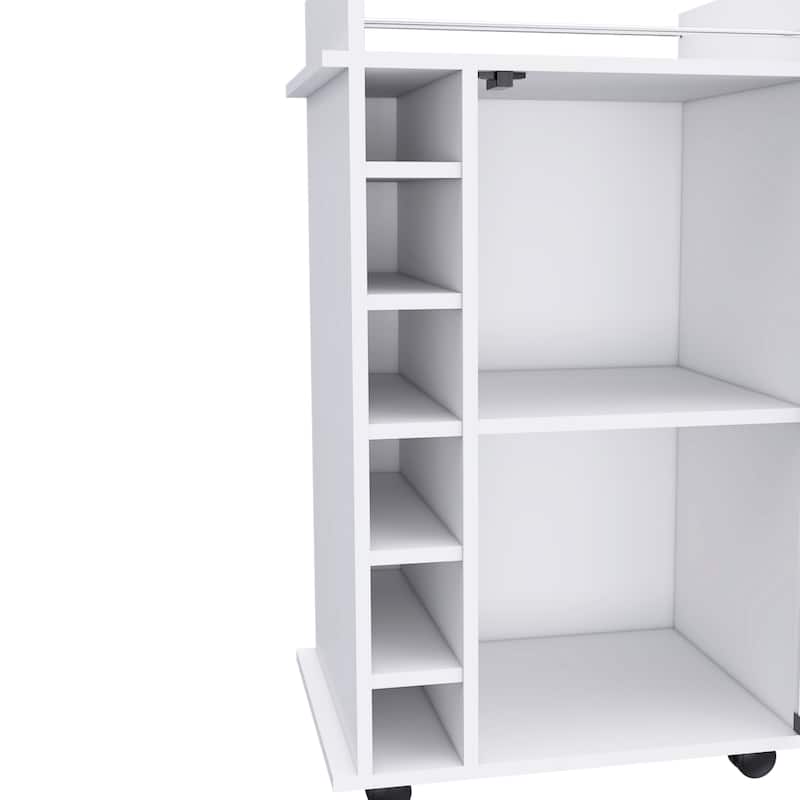 Bar Cart Baltimore With Six Wine Cubbies And Glass Door