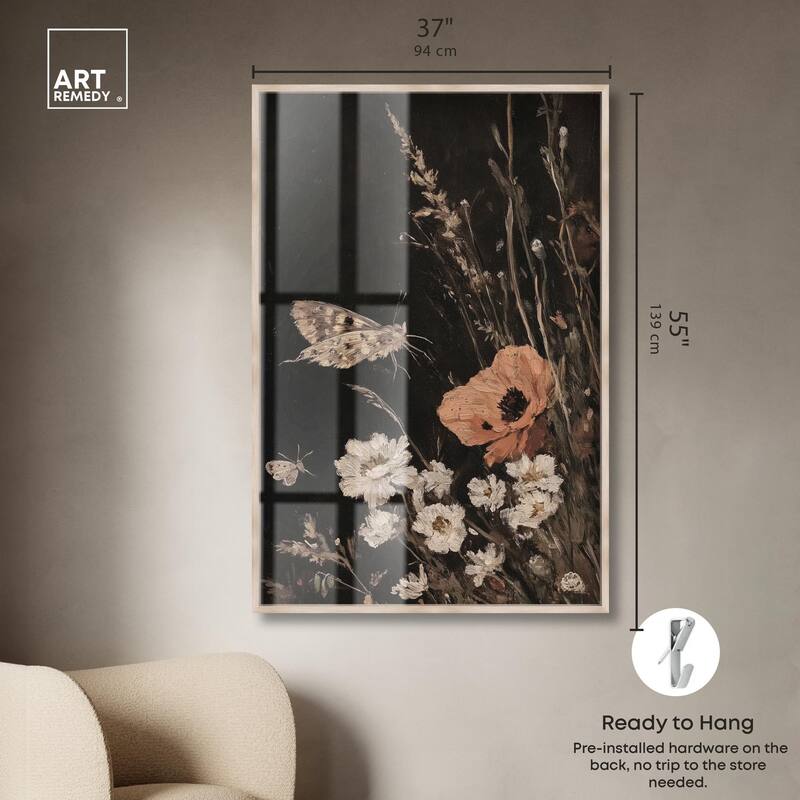 Poppy and Moth II Shadowbox by Art Remedy