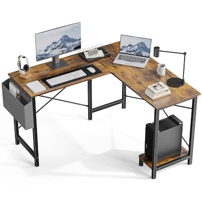 49-inch L-Shaped Computer Office Desk with Storage