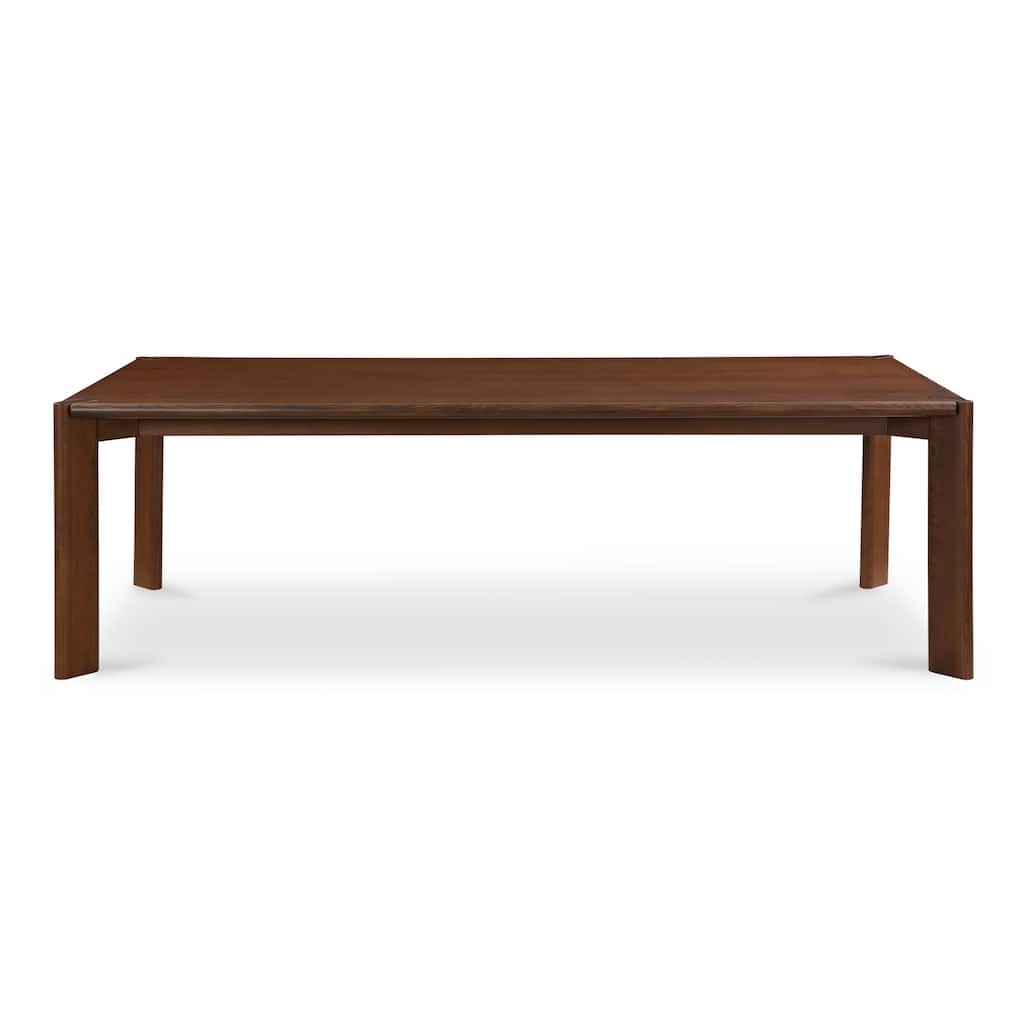 NADAAL STUDIOS Elowar Dining Table for 8, Rectangular Solid Kiln-Dried White Ash with Rounded Edges, Walnut Stained Ash