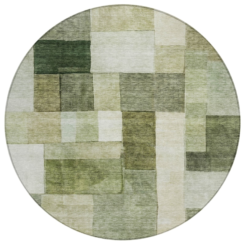 Machine Washable Indoor/ Outdoor Contemporary Geo Chantille Rug