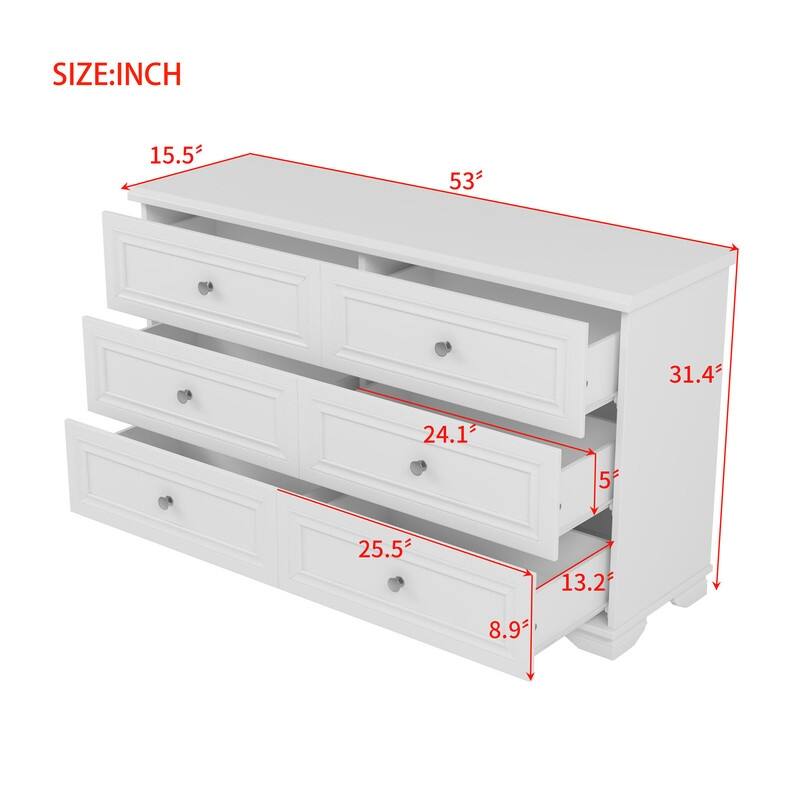 3-Piece/2-Piece Bedroom Set, 6-Drawer Dresser/Armoire 4-Drawer Dresser with Nightstand, Black/White