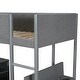 preview thumbnail 32 of 93, Teddy Fleece Loft Bed with Foldable Study Table, 4 Storage Drawers and Shelves Wood High LoftBed Frame for Bedroom