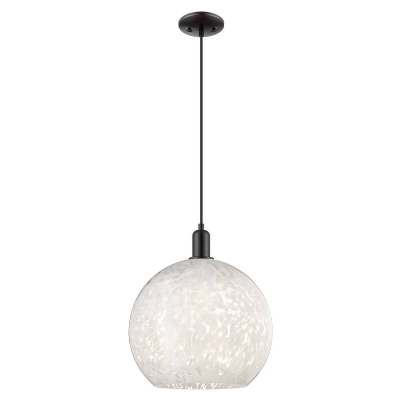 Innovations Lighting Endless Possibilities Arcadia - White Mouchette - 1 Light 14" Cord Hung Mini Pendant - Matte Black