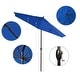 preview thumbnail 33 of 68, California Umbrella 7.5' Round Crank Lift Auto Tilt 8 Rib Aluminum Patio Umbrella, Bronze Finish, Olefin Royal Blue Fabric
