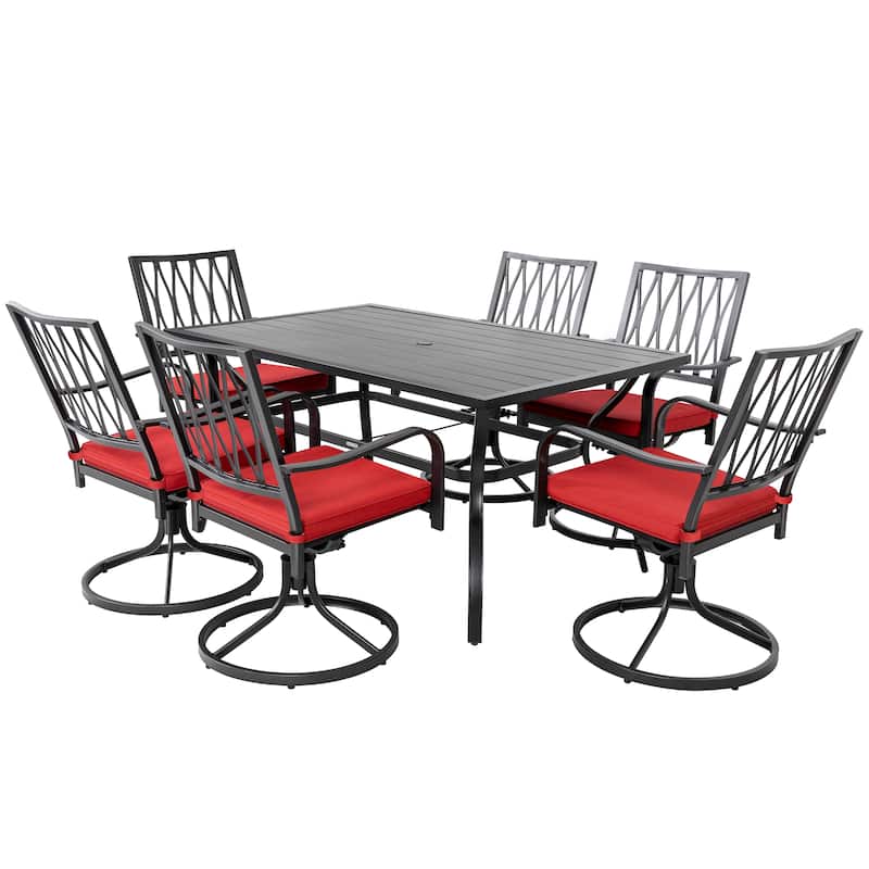 Outdoor Patio Bistro Set With Swivel Chairs