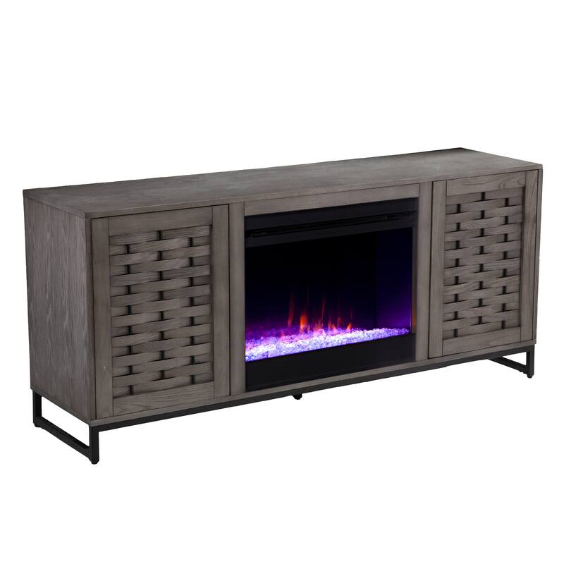 SEI Furniture Akehurst Electric Fireplace TV Stand with Media Storage