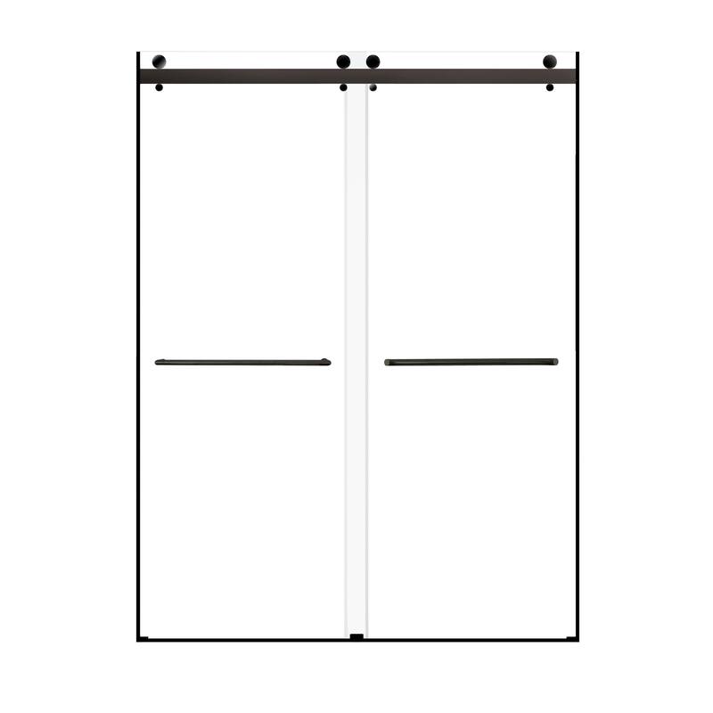 Brooklyn 60 in. W x 80 in. H Sliding Frameless Shower Door with Clear Glass Glass - 60-in W x 80-in H - 60-in W x 80-in H