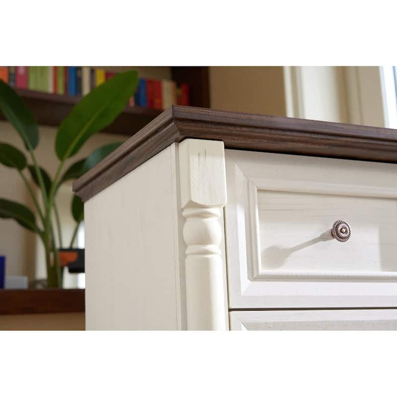 Farmhouse Rustic 5-Drawer Dresser Wooden Chest Storage Organizer with Base for Bedroom Living Room Durable Cabinet