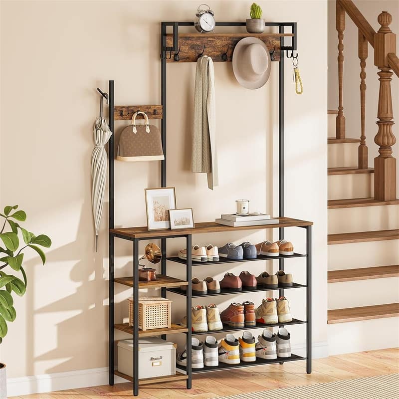 Hall Tree with Bench and Shoe Storage - 11.81 x 41.34 x 72.83