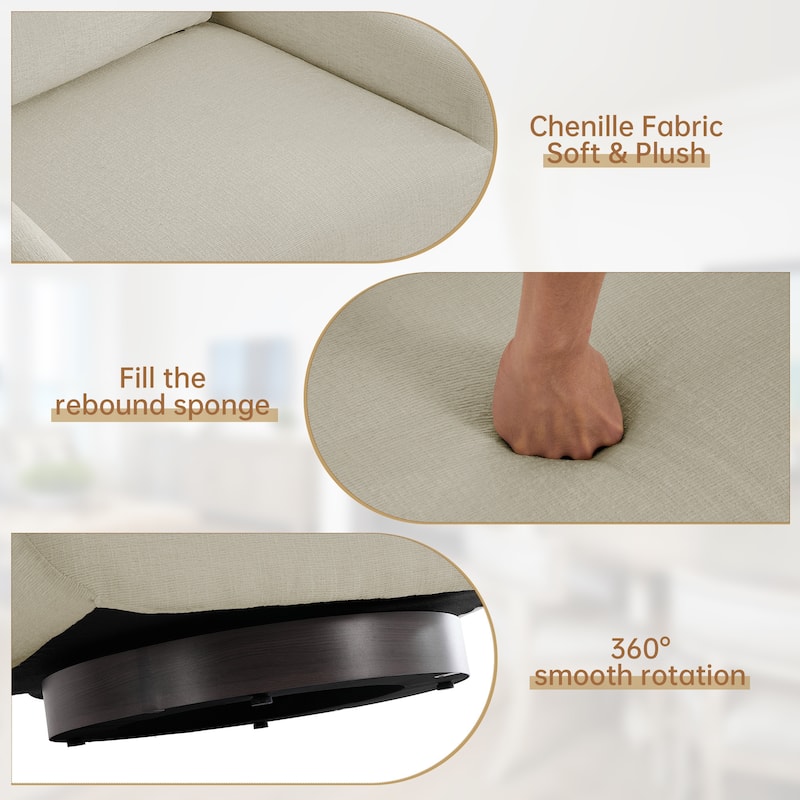 Miles Chenille Scandinavian Swivel Lounge Armchair