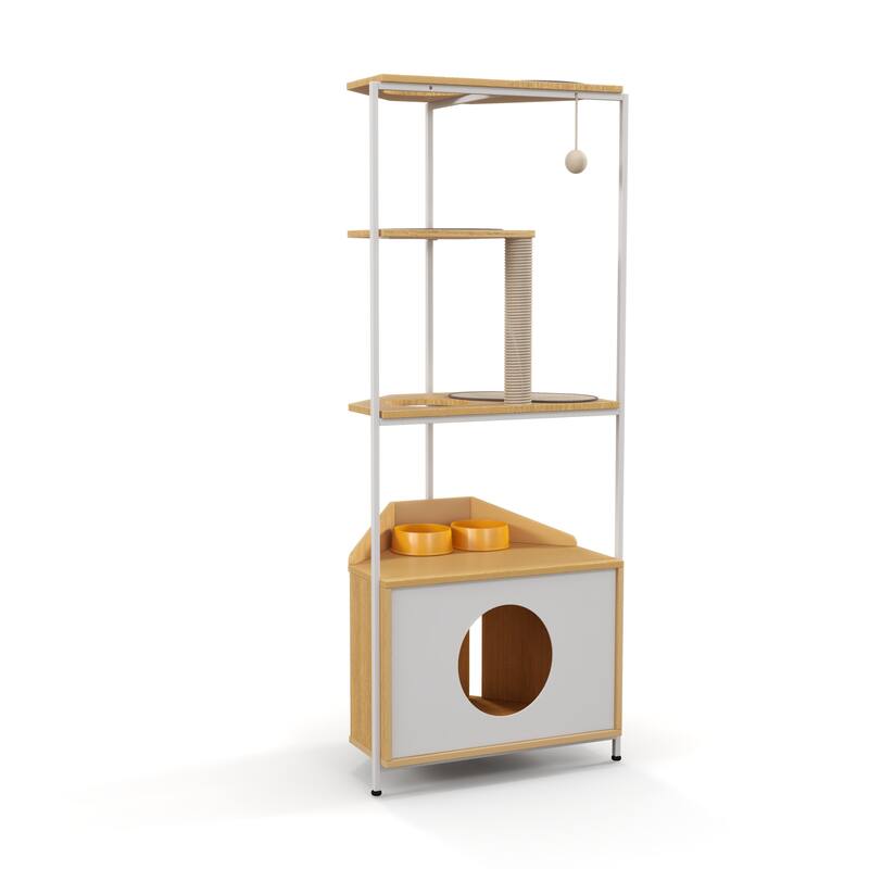 Engaging Corner Cat Tree for Maximizing Space and Fun