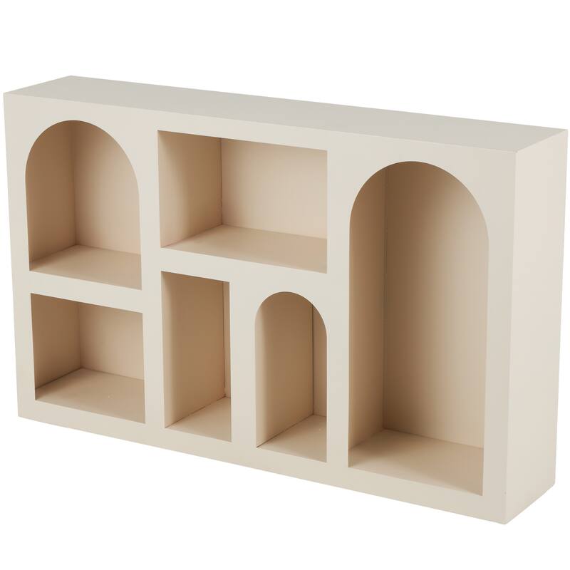 Black or Cream Metal 5 Shelf Geometric Storage Shelving Unit