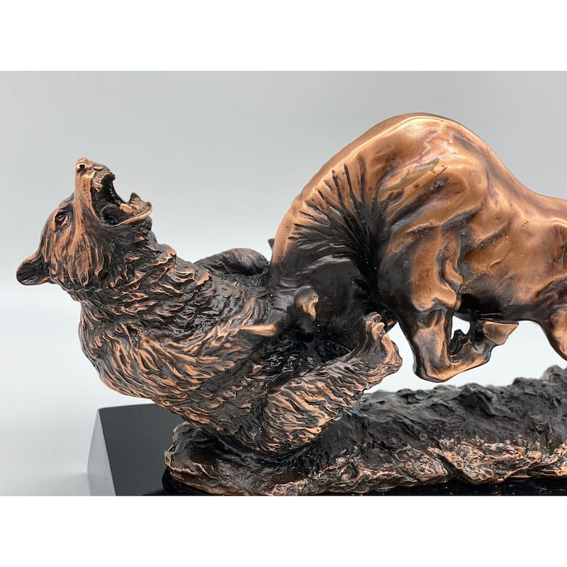 Bronze Fighting Bull and Bear