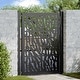 preview thumbnail 1 of 53, vidaXL Garden Gate Black 39.4x49.2" Steel Trace Design
