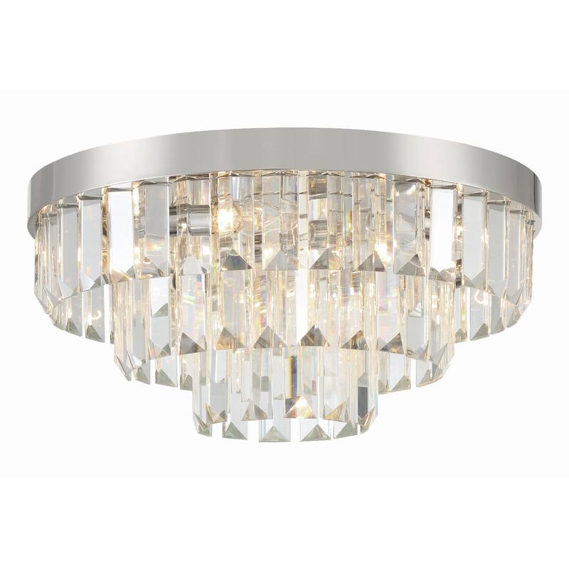 Hayes 8 Light Polished Nickel Ceiling Mount - 18"W x 8"H x 18"D